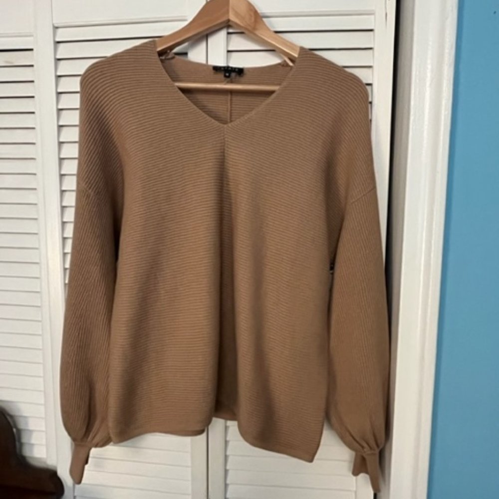1State Blouson Sleeve Sweater in Wild Oak
